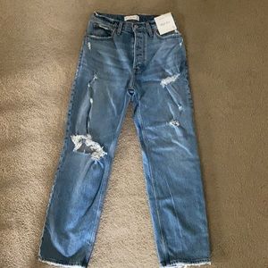 NWT Abercrombie high rise dad jeans 26S med wash